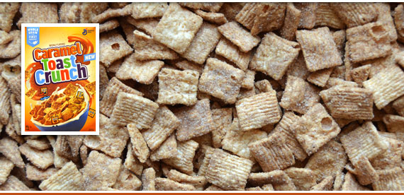 céréales et boîte Caramel Toast Crunch de General Mills (2021)