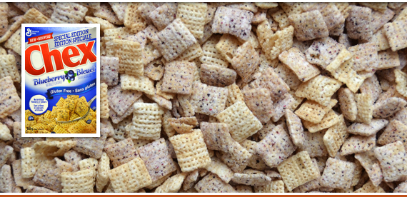 céréales et boîte Chex Blueberry de General Mills (2018)