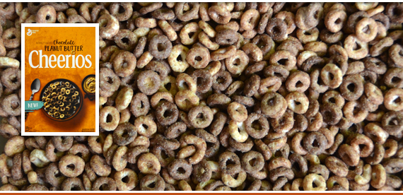 céréales et boîte Chocolate Peanut Butter Cheerios de General Mills (2018)