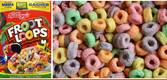 céréales et boîte Froot Loops de Kellogg's (2013)